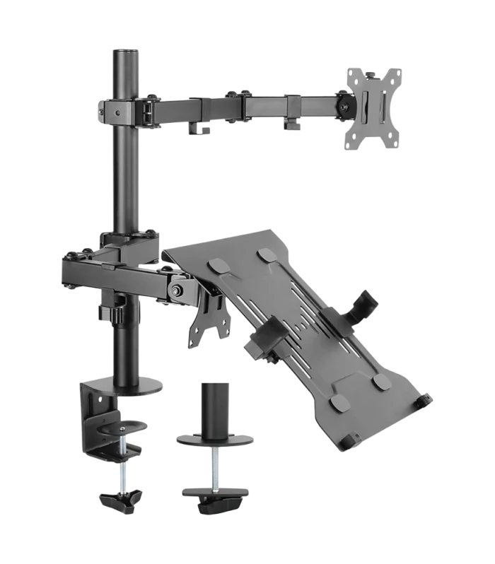 Articulating Monitor Arm with Laptop Holder Holds 13-32 inch Monitor and Fits Up to 15.5 inch Laptops 91-LDT12C1M2KN