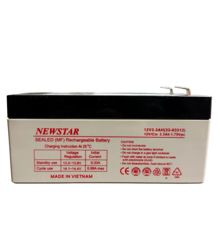 Newstar 12V 3.3Ah Sealed Lead Acid UPS Battery (AGM VRLA) 33-03312