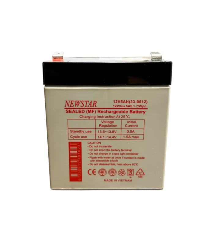 Newstar 12V 5Ah Sealed Lead Acid Battery (AGM VRLA) 33-0512