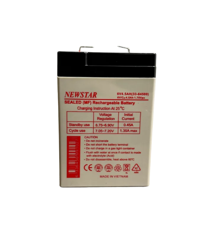 Newstar 6V 4.5Ah Sealed Lead Acid UPS Battery (AGM VRLA) 33-64500