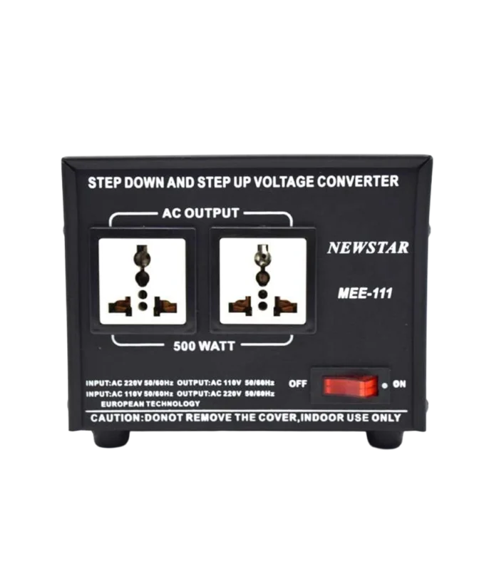 Newstar 500W Step Up & Down Voltage Transformer – 110V↔220V Power Converter with On/Off Switch, Fuse Protection for Home & Travel Use