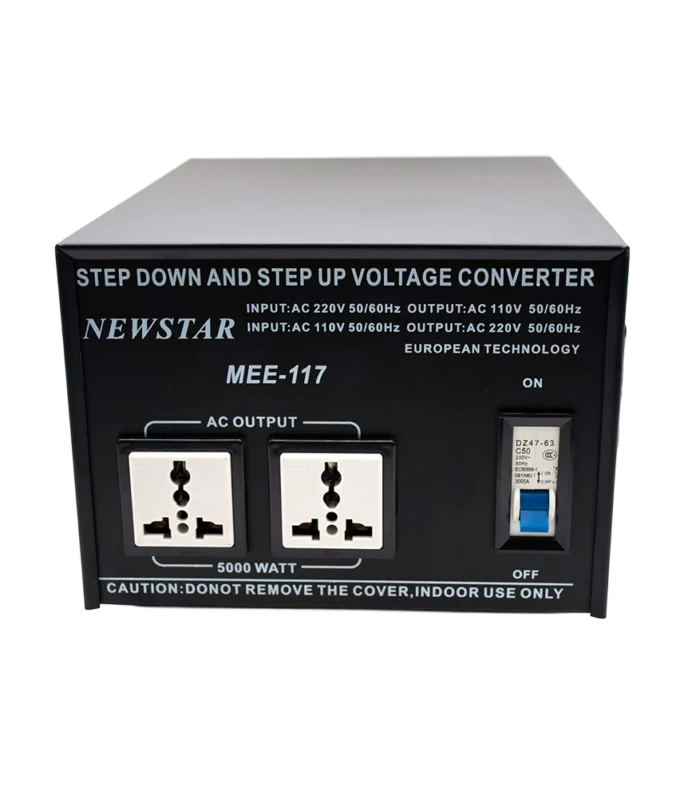 NEWSTAR 5000W Step Up & Down Voltage Transformer – 110V↔220V Heavy-Duty Power Converter with Trip Switch & Over-Current Protection