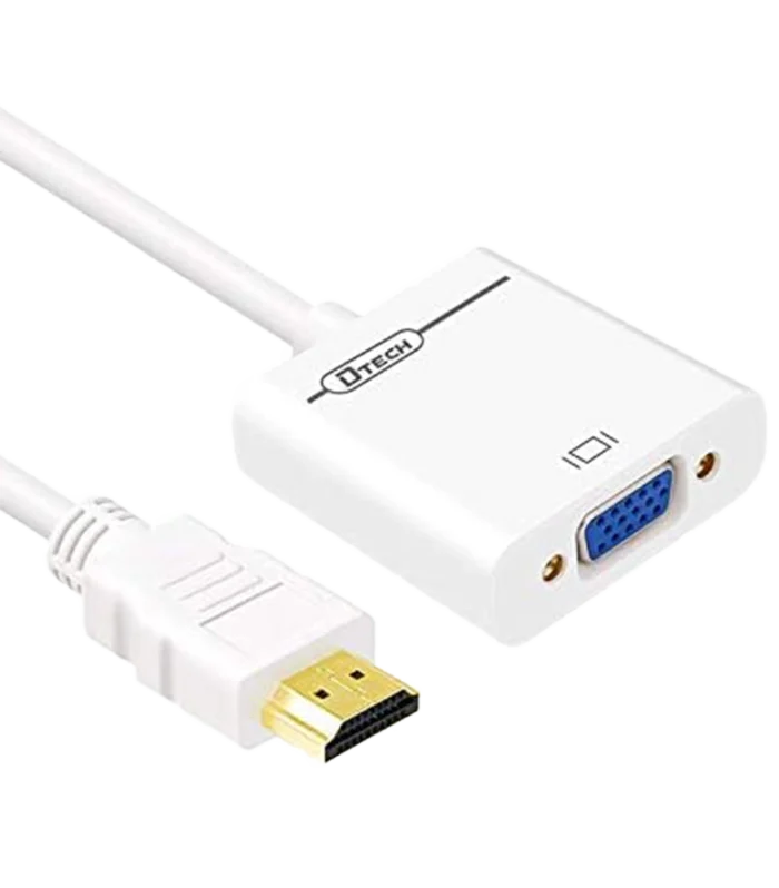 DTECH HDMI to VGA Adapter with Audio – 1080p Full HD HDMI to VGA Converter for PC, Laptop, Monitor & Projector DT-6404