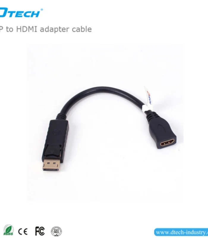 DTECH DisplayPort to HDMI Cable – DP to HDMI Video Adapter Lead for Monitors, TVs & PCs DT-6505
