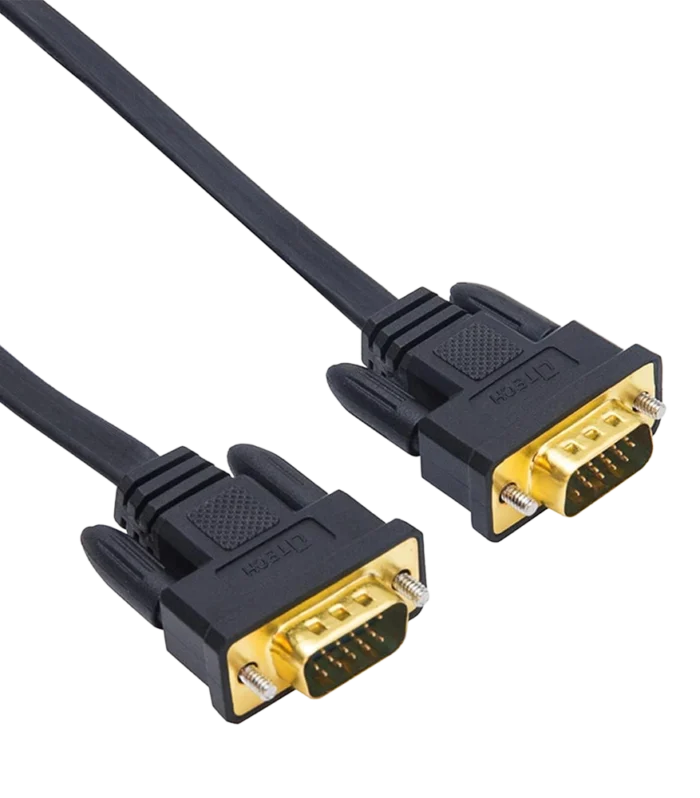 DTECH Thin Computer Monitor VGA Cable 6ft Standard 15 Pin Connector Male to Male  (1.8m, Black) DT-69F18