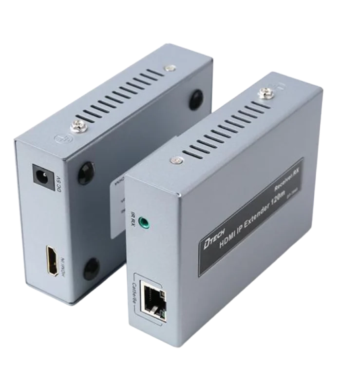 DTECH HDMI IP Super Extender over Cat5e/6 – 120 m 1080p@60Hz with Power & IR Support DT-7043