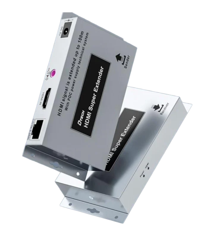 DTECH 100 m HDMI Extender over Cat5e/6 with IR | 1080p@60Hz PoC HDMI Signal Booster DT-7078