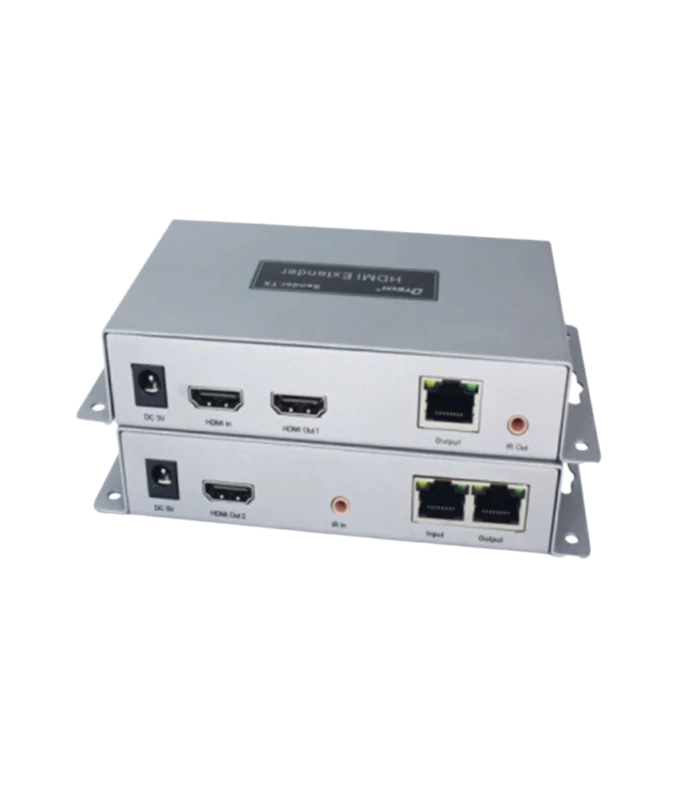 DTECH 4K HDMI Cascade Extender – Long-Range HDMI over Cat5e/6 with IR Support (Transmitter & Receiver) DT-7084(GS)