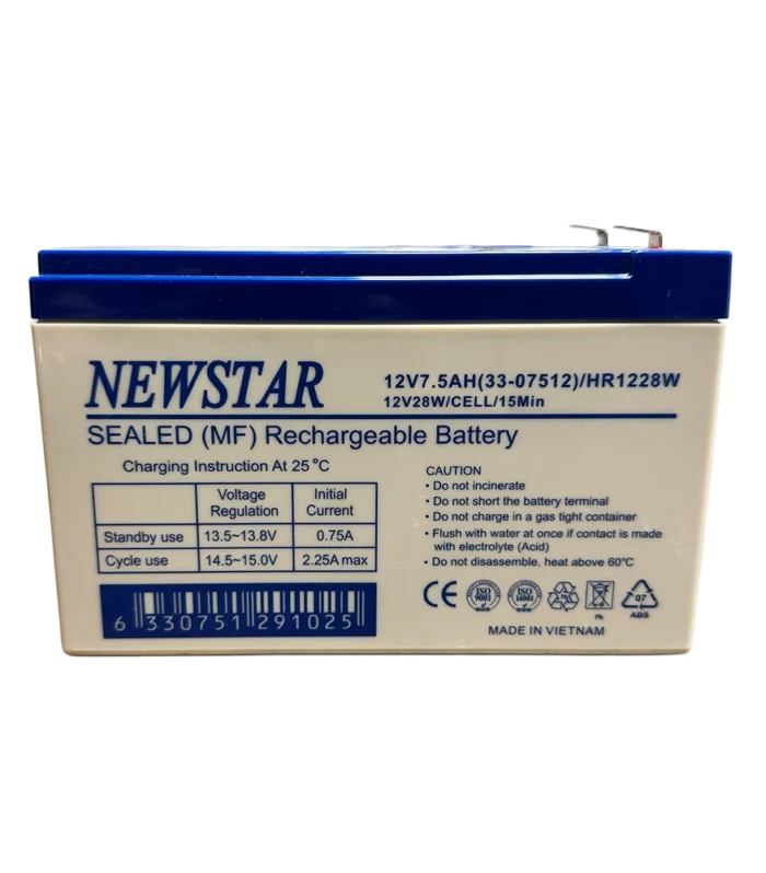 Newstar HR1228W 12V High-Rate UPS Battery (28W/Cell, AGM VRLA)