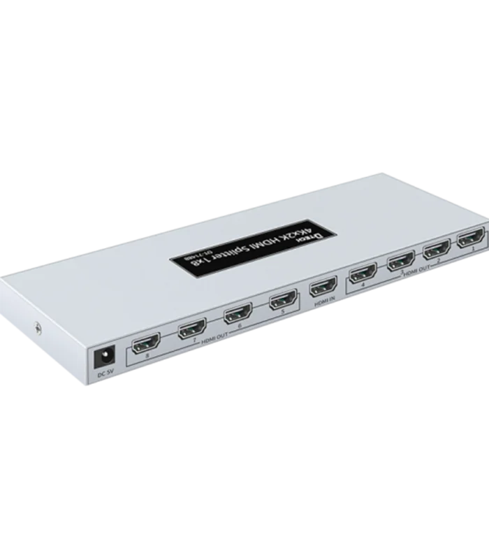 DTECH 1×8 HDMI 2.0 Splitter – 4K@60Hz UHD Signal Distributor with Eight Outputs DT-7148B
