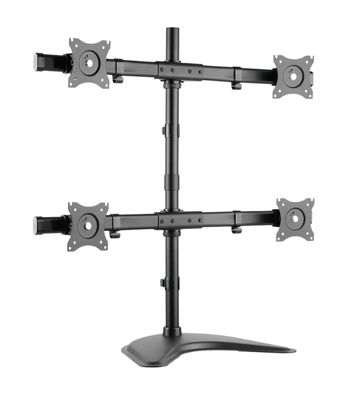 NEWSTAR Adjustable Quad Monitor Stand for 13-27 Inch Screens, 4 Arm Monitor Stand with VESA Monitor Mount, Tall Computer Monitor Stand for Desk, Matte Black 91-LDT08T04