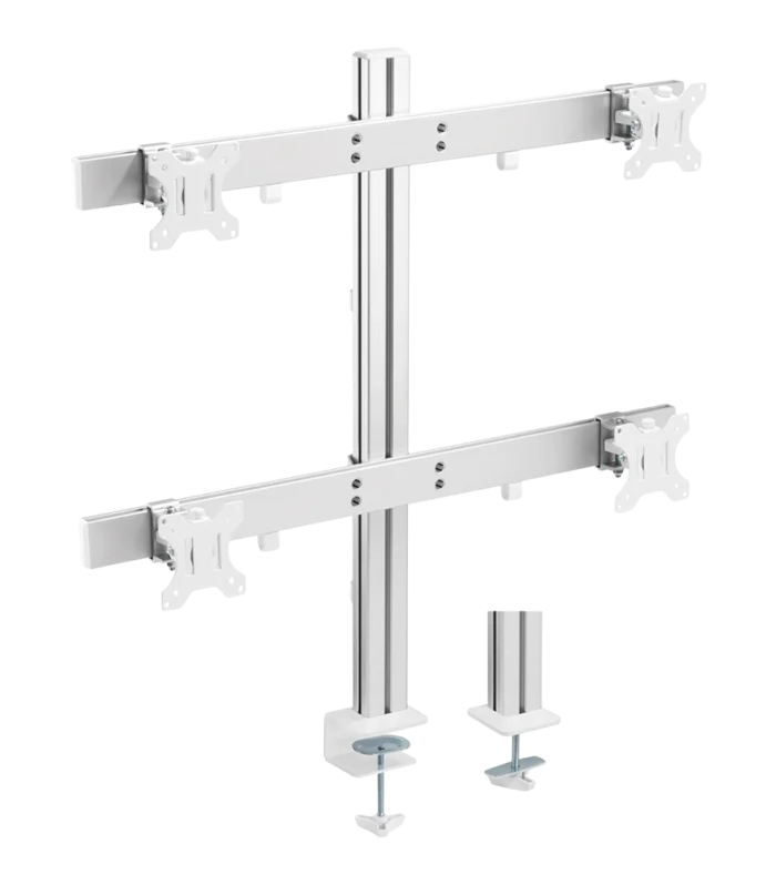 NEWSTAR Quad Monitor Stand for 17-32 Inch Screens, 4 Monitor Arm Desk Mount, Heavy-Duty Aluminum VESA Monitor Mount 75x75/100x100, Height Adjustable, Clamp/Grommet 91-LDT38C04