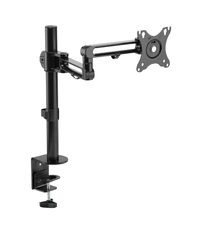 Newstar Single Monitor Arm 17–32 Inch | Gas Spring Adjustable Desk Mount | Supports Up to 8kg | Full Motion Tilt Swivel Rotation | VESA 75x75 100x100 | C-Clamp Desk Mount Stand 91-LDT30C012