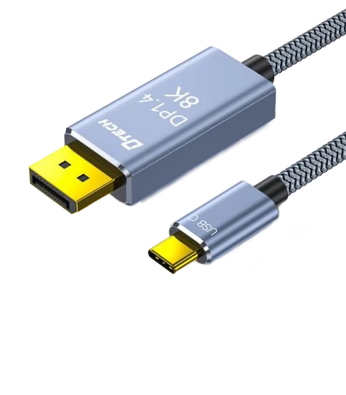 DTECH USB-C to DisplayPort 1.4 Cable 8K@60Hz, Type-C to DP Cable 4K@120Hz, 32.4Gbps High Speed Video Audio Cable for Laptop, Monitor, Tablet & PC DT-2917