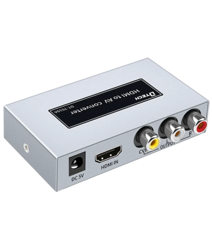 DTECH HDMI to AV Converter 1080P, HDMI to RCA CVBS Adapter with Stereo Audio, HDMI Input to AV Output Converter for TV, DVD, VHS, Projector & Legacy Displays