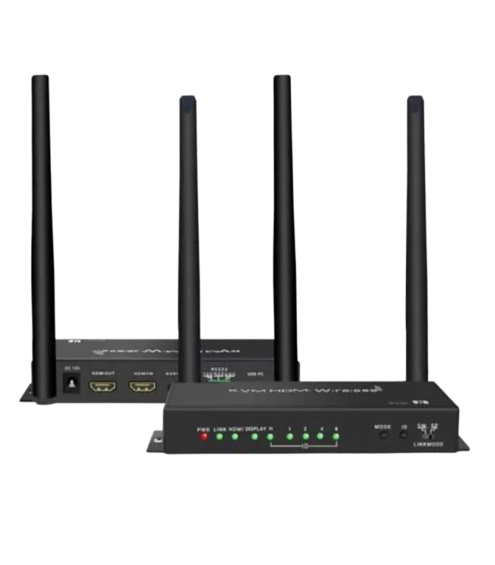 DTECH DT-HDWX001 Wireless HDMI KVM Extender 100m, 4K@30Hz, USB Keyboard Mouse Control, IR & RS232, WiFi 5GHz HDMI Transmitter Receiver with Loop-Out & Audio
