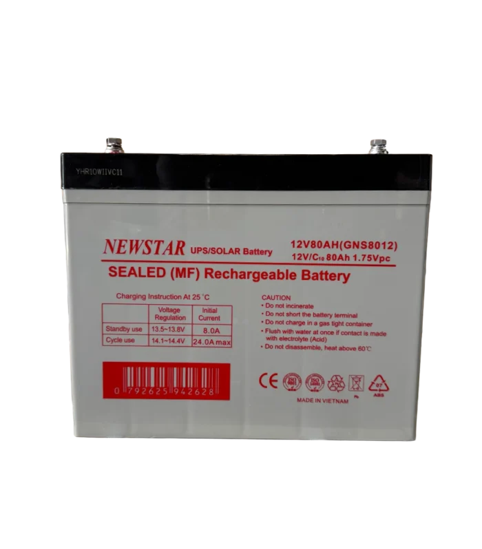 Newstar 12V 80Ah Sealed Lead Acid UPS Battery (AGM VRLA – Long Life) GNS8012