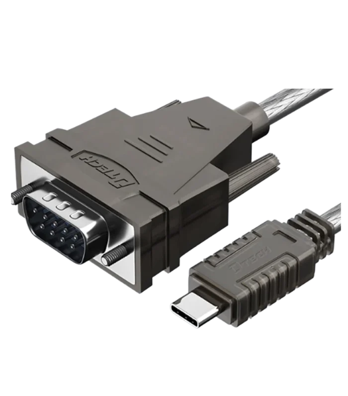 DTECH IOT5066 USB-C to RS232 Serial Cable DB9 Male, Type-C to COM Port Converter Cable 0.5m–3m, High-Speed USB-C to RS232 Adapter for PLC, POS, Router & Industrial Devices