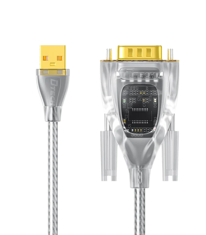 DTECH USB to RS232 Serial Cable DB9, USB 2.0 to Serial Adapter Cable, Transparent Data Communication Converter for PLC, Router, CNC, POS & Industrial Devices IOT5080