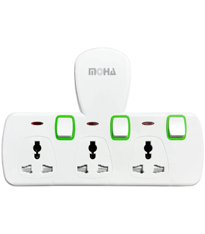 MOHA 77-6103T 3 way universal plug adaptor white