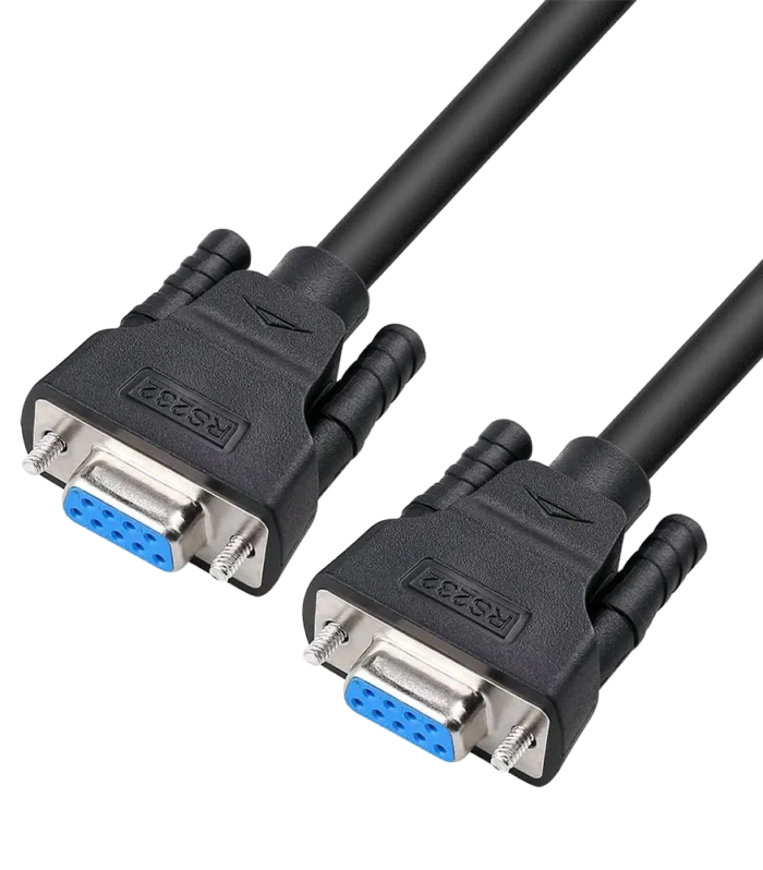 DTECH DT-9005C RS232 female to female cable DB9 9-pin F-F straight-through serial black PVC