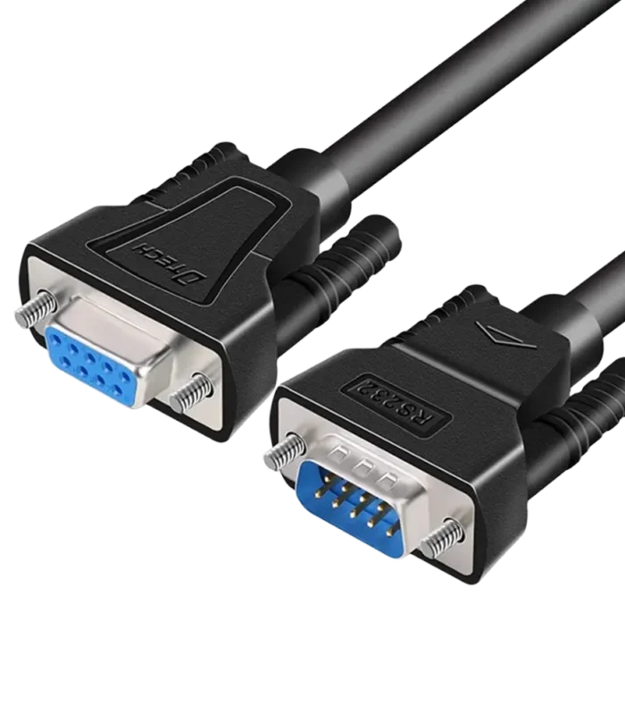 DTECH DT-9006B RS232 male to female crossover cable DB9 M-F 23 null modem extension black PVC