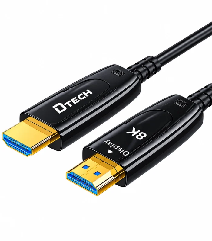 8K HDMI 2.1 fiber optic cable - DTECH DT-HOF8010 slim connector