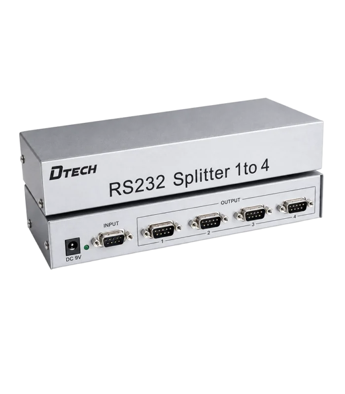 DTECH DT-5044 4 Port RS232 Splitter – 1 DB9 Input to 4 DB9 Outputs