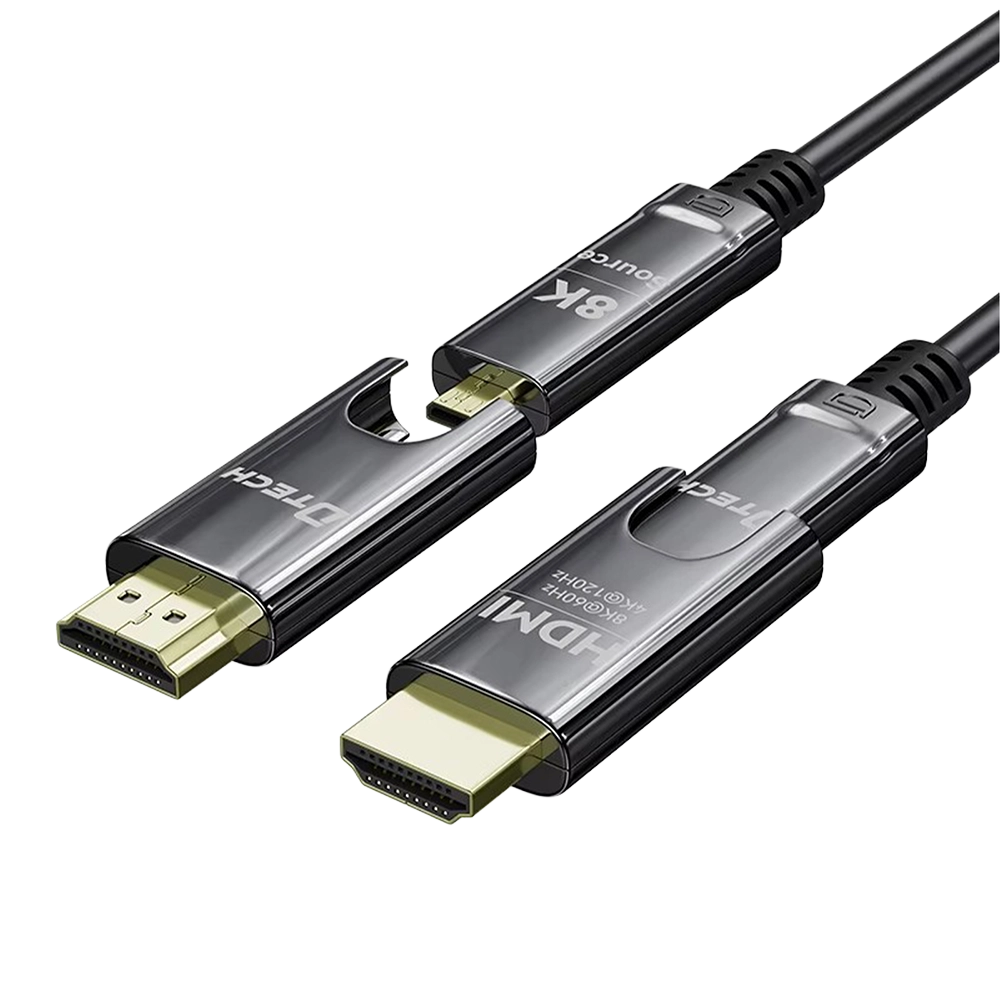 Detachable HDMI Fiber Optic Cable – 8K@60Hz, 48Gbps DTECH DT-HF3000